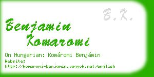 benjamin komaromi business card